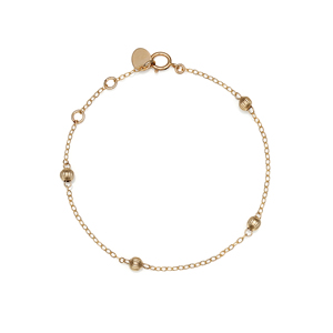 14K Gold Filled Handmade 1.6mmx200mm plateCablechain with 4x4mm CorrugatedBall (Anklet) Bracelet[Firenze Jewelry] 피렌체주얼리